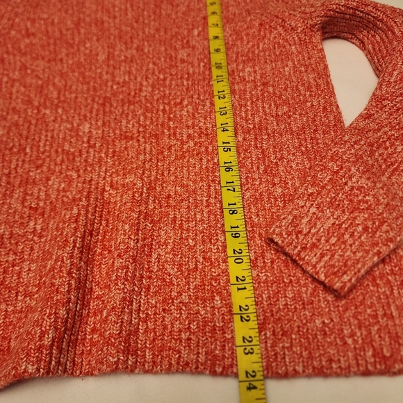 Loft Mock Neck Ribbed Red and White Sweater Size M - Picture 10 of 11